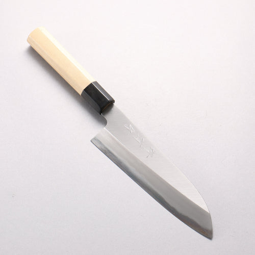 Sakai Kikumori White Steel No.1 Santoku 180mm Magnolia (Ferrule: Water Buffalo Horn) Handle