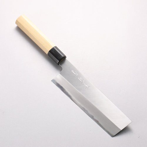 Sakai Kikumori White Steel No.1 Nakiri 180mm Magnolia (Ferrule: Water Buffalo Horn) Handle