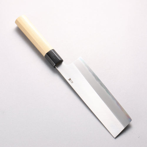Sakai Kikumori White Steel No.1 Nakiri 180mm Magnolia (Ferrule: Water Buffalo Horn) Handle