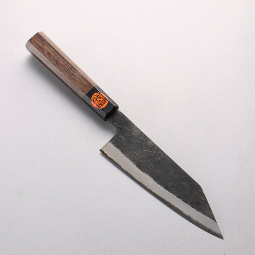 Shigeki Tanaka TEKKA Blue Steel No.2 Kurouchi Hammered(square) Kiritsuke Santoku 165mm Walnut Handle - Japannywholesale