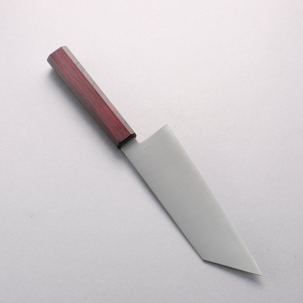Seisuke Blue Steel No.2 Kiritsuke Santoku (wide) 180mm Oak (Purple Dyed) Handle - Japannywholesale