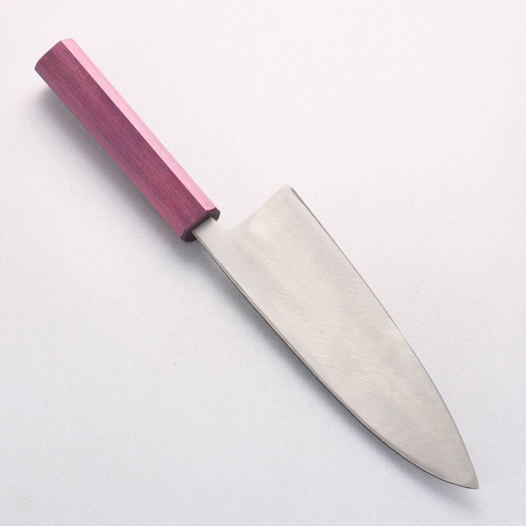 Seisuke White Steel No.2 Kurouchi Deba 180mm Purple Lacquered Handle - Japannywholesale