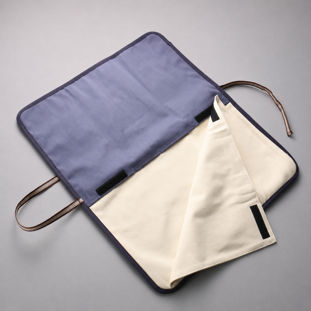 Seisuke Knife roll with 5 pockets Cloth Denim 430mm x 510mm - Japannywholesale
