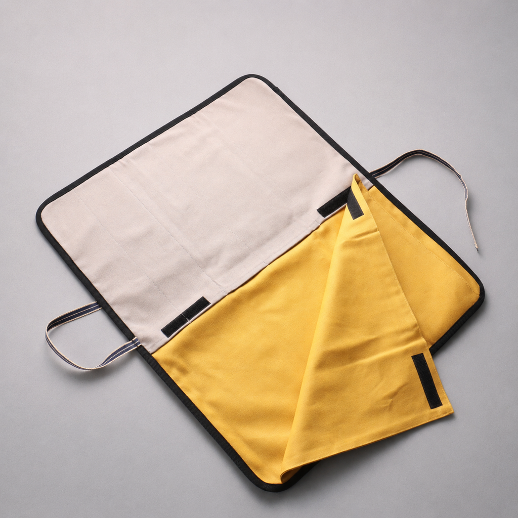 Seisuke Knife roll with 5 pockets Cloth Denim 430mm x 510mm - Japannywholesale