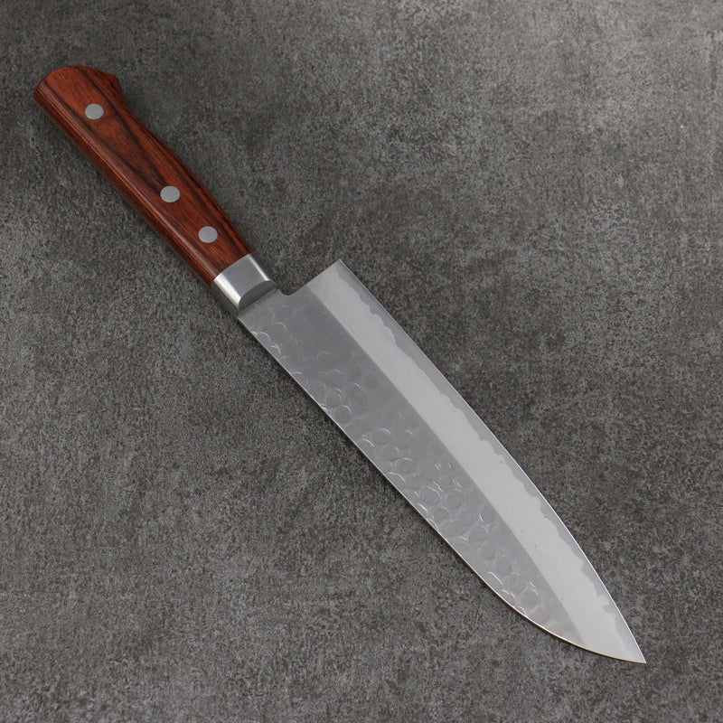 Seisuke VG10 Hammered Ribbed Santoku  180mm Mahogany Handle - Japannywholesale