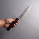 Seisuke Stainless Steel 440C Hammered Damascus Gyuto  180mm Oak Handle - Japannywholesale