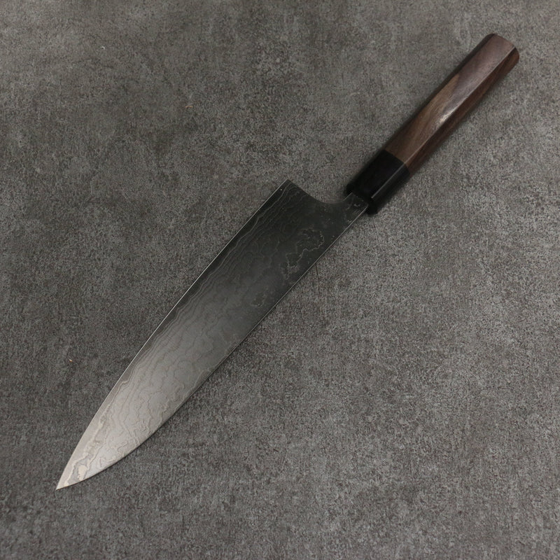 Nao Yamamoto SG2 Damascus Migaki Finished Gyuto  210mm Rosewood (Ferrule: Black Pakka Wood) Handle - Japannywholesale