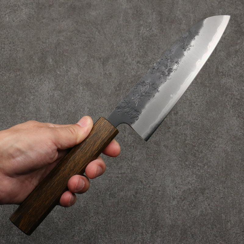 Oul Blue Super Black Nashiji Santoku  165mm Oak Handle - Japannywholesale