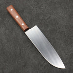 Sakai Ichiji 808 steel Clamshell Shaped Profile Santoku  180mm Light Brown Pakka wood Handle - Japannywholesale
