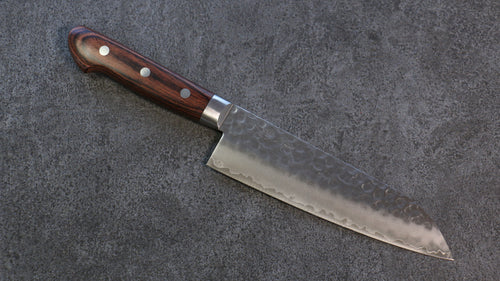 Seisuke VG10 Hammered Santoku  165mm Mahogany Handle - Japannywholesale