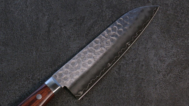 Seisuke VG10 Hammered Santoku  165mm Mahogany Handle - Japannywholesale