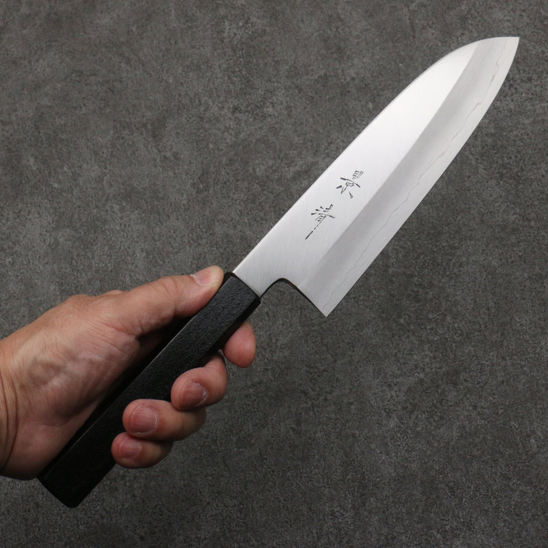 Kagekiyo Silver Steel No.3 Santoku  180mm Black Lacquered (Magnolia) Handle - Japannywholesale