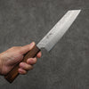 Seisuke Stainless Steel 440C Hammered Damascus Bunka  170mm Oak Handle - Japannywholesale