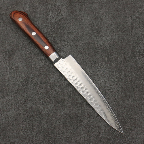 Seisuke Swedish Steel-stn Hammered Petty-Utility  135mm Mahogany Handle - Japannywholesale