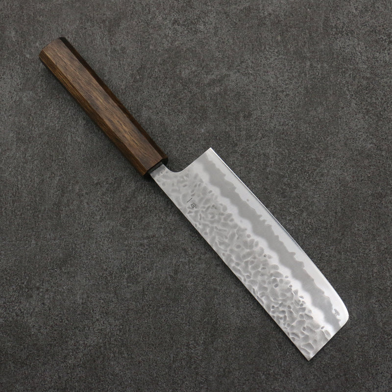 Oul White Steel No.1 Hammered Nakiri  165mm Oak Handle - Japannywholesale