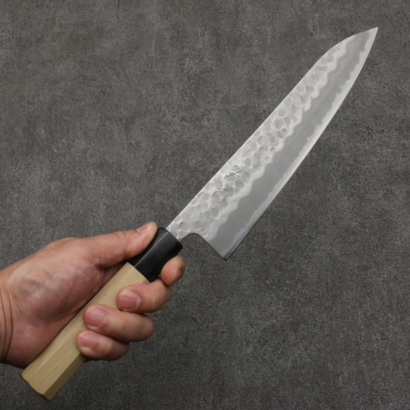 Oul White Steel No.2 Hammered Gyuto  210mm Magnolia Handle - Japannywholesale