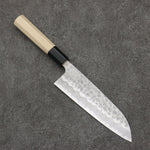 Oul White Steel No.2 Hammered Santoku  165mm Magnolia Handle - Japannywholesale