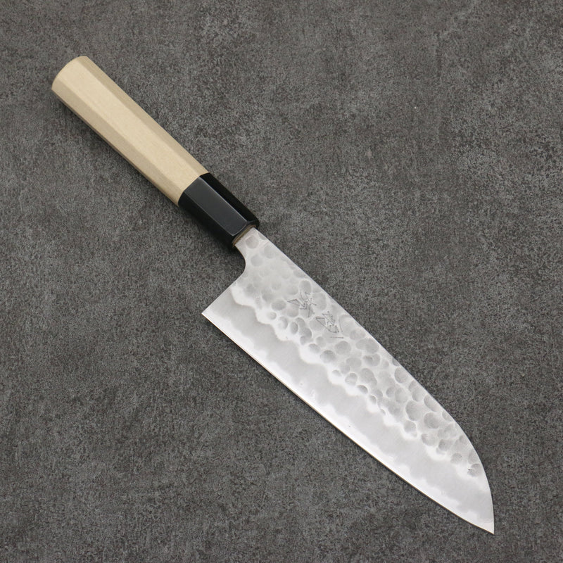 Oul White Steel No.2 Hammered Santoku  165mm Magnolia Handle - Japannywholesale