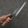 Seisuke Blue Steel No.1 Black Finished Bunka  180mm Magnolia (Ferrule: Ebony) Handle - Japannywholesale