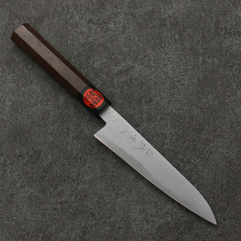 Shigeki Tanaka Blue Steel No.2 Damascus Petty-Utility  135mm Walnut Handle - Japannywholesale