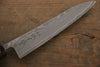 Shigeki Tanaka Habakiri SG2 Damascus Petty-Utility  150mm Ebony Wood Handle - Japannywholesale