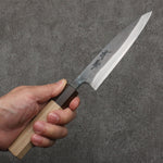 Seisuke Blue Steel No.1 Black Finished Petty-Utility  135mm Magnolia (Ferrule: Ebony) Handle - Japannywholesale