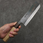 Seisuke Blue Steel No.1 Black Finished Nakiri  165mm Magnolia (Ferrule: Ebony) Handle - Japannywholesale