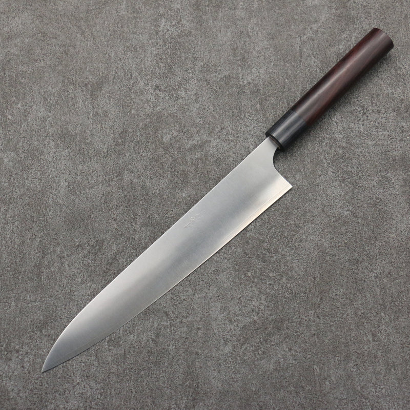 Shungo Ogata SG2 Migaki Finished Sujihiki  240mm Rosewood (Ferrule: Black Pakka Wood) Handle - Japannywholesale