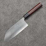 Shungo Ogata Round Tip SG2 Migaki Finished Small Santoku  150mm Rosewood (Ferrule: Black Pakka Wood) Handle - Japannywholesale