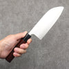 Shungo Ogata Round Tip SG2 Migaki Finished Small Santoku  150mm Rosewood (Ferrule: Black Pakka Wood) Handle - Japannywholesale