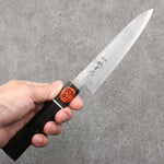 Shigeki Tanaka Habakiri SG2 Damascus Petty-Utility  135mm Ebony Wood Handle - Japannywholesale