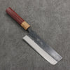 Seisuke Blue Steel No.2 Black Finished Nakiri  165mm Purpleheart (Ferrule: Oak) Handle - Japannywholesale