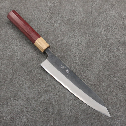 Seisuke Blue Steel No.2 Black Finished Kiritsuke Gyuto  210mm Purpleheart (Ferrule: Oak) Handle - Japannywholesale