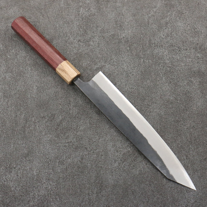 Seisuke Blue Steel No.2 Black Finished Kiritsuke Gyuto  240mm Purpleheart (Ferrule: Oak) Handle - Japannywholesale