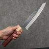 Seisuke Blue Steel No.2 Black Finished Kiritsuke Gyuto  240mm Purpleheart (Ferrule: Oak) Handle - Japannywholesale