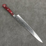 Seisuke AUS10 Damascus Sujihiki  240mm Red Pakka wood Handle - Japannywholesale