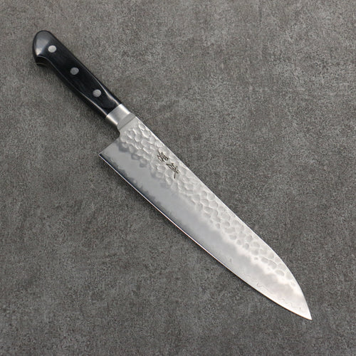 Seisuke AUS8 Hammered Gyuto  210mm Black Pakka wood Handle - Japannywholesale