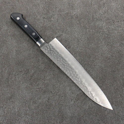 Seisuke AUS8 Hammered Gyuto  210mm Black Pakka wood Handle - Japannywholesale