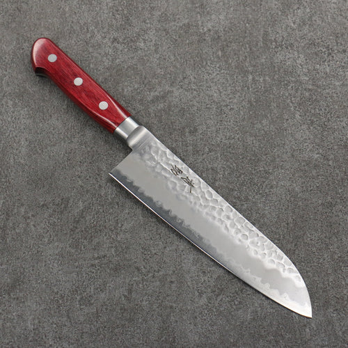 Seisuke Blue Super Hammered Gyuto  180mm Red Pakka wood Handle - Japannywholesale