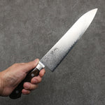 Seisuke VG10 33 Layer Gyuto  210mm Brown Pakka wood Handle - Japannywholesale