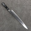 Seisuke Nami AUS10 Mirrored Finish Damascus Sujihiki  240mm Black Pakka wood Handle - Japannywholesale