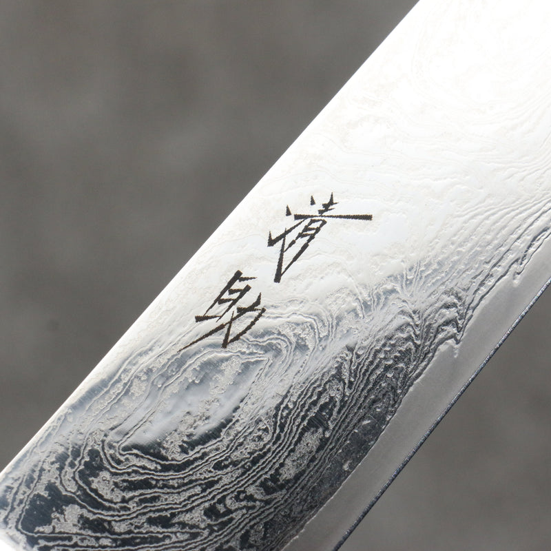 Seisuke Nami AUS10 Mirrored Finish Damascus Sujihiki  240mm Black Pakka wood Handle - Japannywholesale