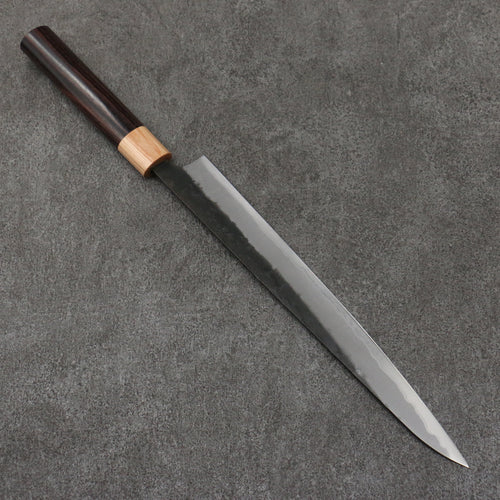 Seisuke Blue Super Black Nashiji Sujihiki  270mm Rosewood (Ferrule: White Pakka Wood) Handle - Japannywholesale