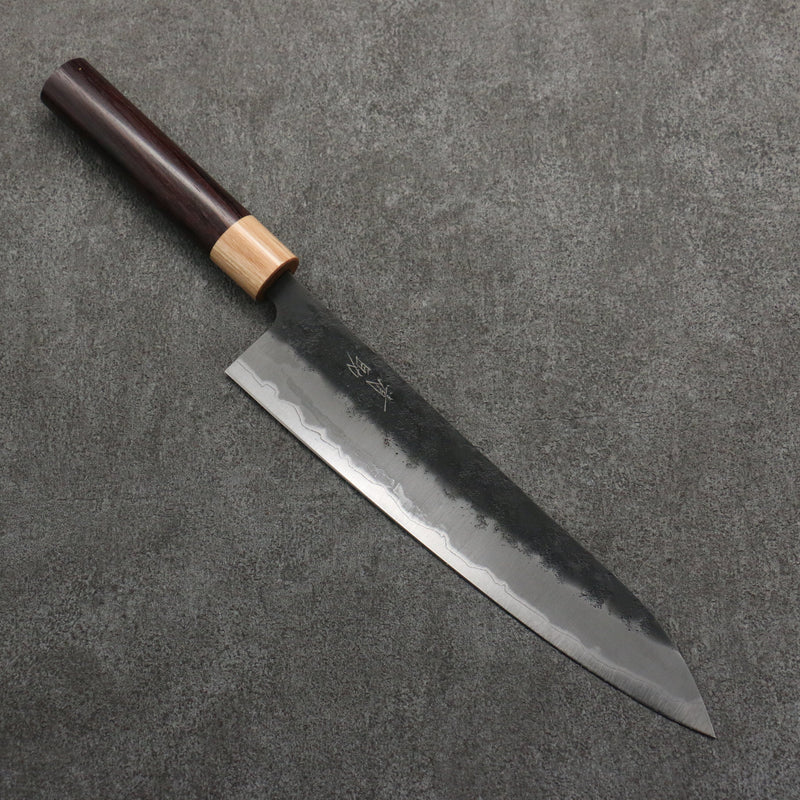 Seisuke Blue Super Black Nashiji Gyuto  240mm Rosewood (Ferrule: White Pakka Wood) Handle - Japannywholesale