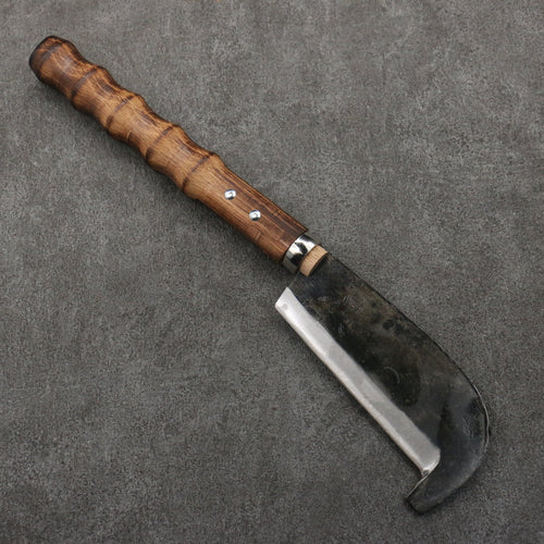 Sakai Takayuki Carbon steel Black Finished Machete (With guard)  Natural wood Handle 140mm - Japannywholesale