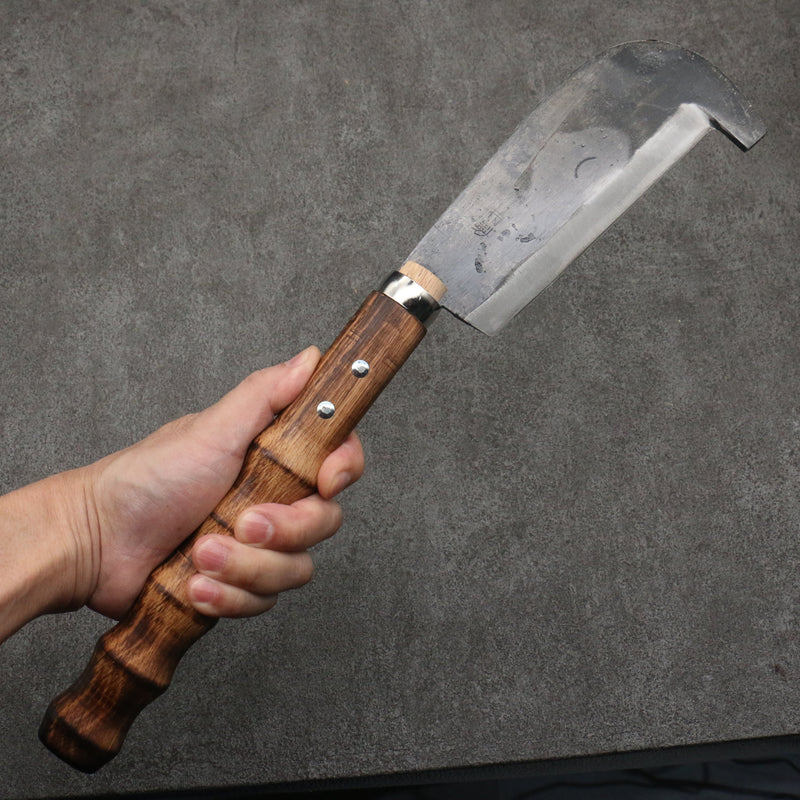 Sakai Takayuki Carbon steel Black Finished Machete (With guard)  Natural wood Handle 140mm - Japannywholesale