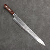 Seisuke Swedish Steel-stn Hammered Sujihiki  270mm Mahogany Handle - Japannywholesale