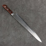 Seisuke Swedish Steel-stn Hammered Sujihiki  270mm Mahogany Handle - Japannywholesale