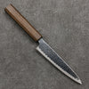 Seisuke VG10 Mirrored Finish Damascus Petty-Utility  135mm Oak Handle - Japannywholesale