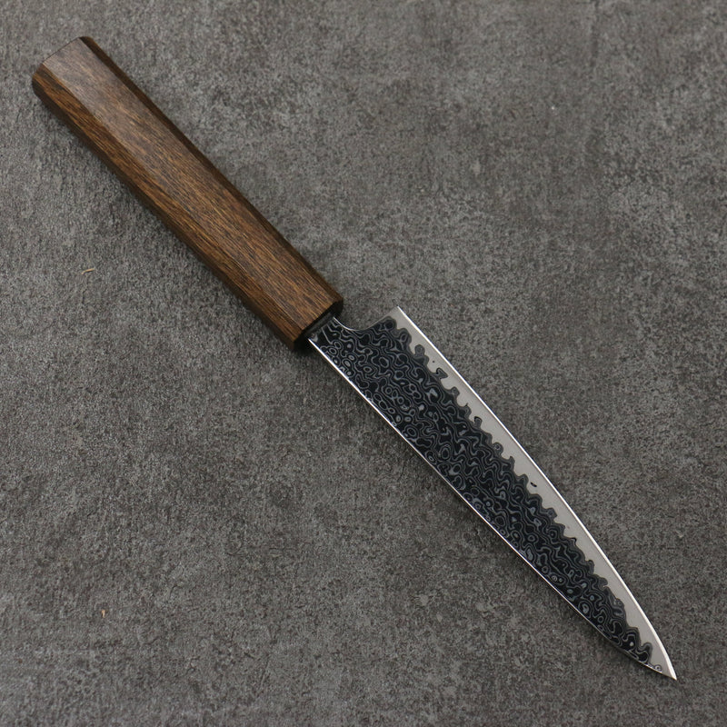 Seisuke VG10 Mirrored Finish Damascus Petty-Utility  135mm Oak Handle - Japannywholesale